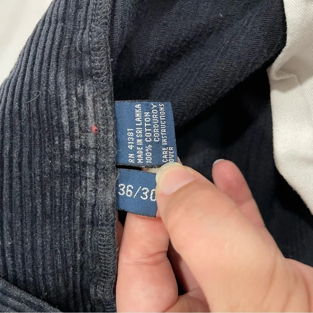 Polo Ralph Lauren Corduroy Andrew Pants Navy Blue Cotton 36 x 30